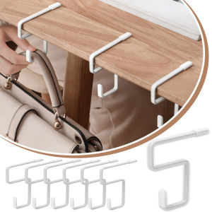 ตัวยึดชั้นวางของโลหะรูปตัวแอลแบบไม่ติดกระเป๋ามีตะขอแขวนด้านข้างของโต๊ะแบบไม่เจาะรูตะขอขอบโต๊ะรองรับไม้แขวนติดผนังโต๊ะ1/3ชิ้น