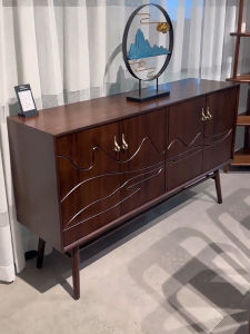 New Chinese Style Ugyen Wood Sideboard Cabinet Modern Minimalist Affordable Luxury Style Curio Cabinet Living Room Solid Wood Storage Organizer Entrance Cabinet