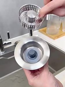 Saringan Filter Lubang Bak Cuci Piring Wastafel Dapur Sink Bounce Core Drain Strainer Anti Mampet
