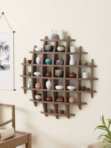 Wooden Wall Mounted Teacup Shelf