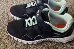 Fila Girls Strap Navy Teal orange Sneakers Size 4