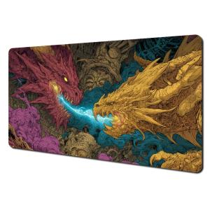 Potdemiel | Thảm Chơi Bài Magic: The Gathering (MTG) Hình Trận Chiến Song Long Dữ Dội Chất Liệu Cao Su Dùng Cho Các Buổi Tụ Họp.