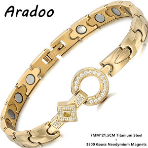 ARADOO Premium Titanium Steel Zirconia Bracelets for Women Elegant Wristband Jewelry Gifts