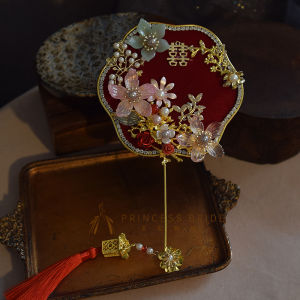Ancient Chinese Style Xiuhe Fan Mini Small Fan Slap Fan Morning Gowns Modeling Photo Wedding Props Bride Ornament