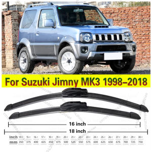 Car Wiper Front Wiper Blades For Suzuki Jimny MK3 1998-2018 1999 2000 2001 Windshield Windscreen Window Rain Brush 18"+16"
