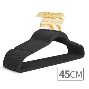 RHS Anti-Slip Traceless Flocking Hanger 45cm Suede Mens Clothing For Home Wardrobe Rack Hanger Shop Clothes Hanger