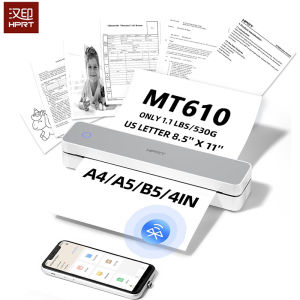 HPRT MT610 A4 Portable Thermal Printer 203PDI Inkless Bluetooth Printer Android & iOS Phone Home/Office Support 216MM/A5/B5/41N
