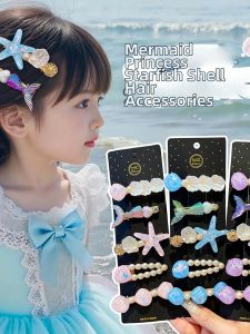 ENEN | Mermaid Princess Style Cartoon Cute Seastar Shell Pearl Hair Clips