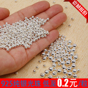 Silver Beads Luster Beads round Beads S925 Pure Silver Handmade Stringing Beads DIY Accessories Red Rope Wristband And Ankleband