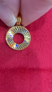 Poh Heng Jewellery 22K Radiant Rim Pendent in Yellow Gold [Price By Weight]