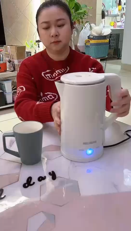 Electric Kettle 1.8L 1500W Fast Boiling BPA-Free Food Grade 304 Stainless Steel Auto Shut-Off & Cool-Touch Double Wall Insulation Perfect for Family Use Nkove