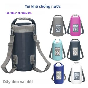Túi Khô Chống Thấm Nước Cho Nam Và Nữ - Ba Lô Thể Thao Ngoài Trời PVC Dành Cho Chèo Thuyền Kayak Chèo Thuyền Câu Cá Bơi Cắm Trại - 5L/10L/15L/20L/30L