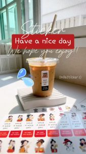 SmileSticker สติ๊กเกอร์ติดแก้วกาแฟ เครื่องดื่ม เบเกอรี่ กันน้ำ เข้าตู้แช่ ตู้เย็นได้