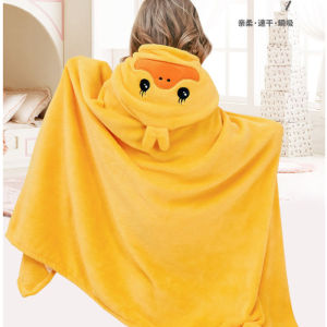 Thickened Non-Cotton Bath Towel Baby Boys Girls Bath Robe Soft Absorbent Not Shedding Cartoon Design Childrens Bath Towel