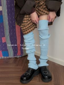 ถุงเท้าถักข้อเท้าสีพื้นสำหรับเด็กผู้หญิง ถุงเท้าข้อยาว เส้นใยไตรอะซิเตท ฤดูใบไม้ผลิและฤดูใบไม้ร่วง แบรนด์ LET ME SEE