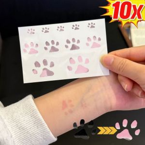 Dorisna 10 Sheets Thermal Color Changing Cat Paw Tattoo Sticker Temporary Tattoo Cute INS Style Waterproof Fake Tattoo Gifts
