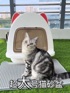 Cat Litter Boxes Large Cat Toilet Cat Litter Box Full Cover Cat Ear Shaped Fully Enclosed Deodorizing Maine Coon Puppet Yoked 30 Catties Cat Available