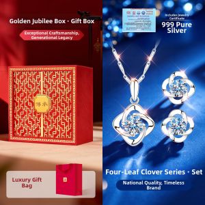 East Beauty | 999 Pure Silver Moissanite Diamond Clover Earrings