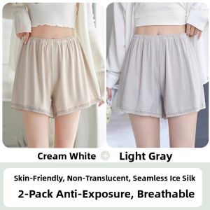 miiow | Cat Woman Ice Silk Safety Pants Women Summer Thin Loose Home Short Pants Lace Bottoms Anti-Light Walking Pants MiiOW Brand