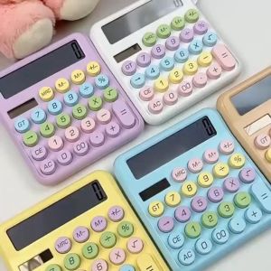 น่ารัก พลังงานแสงอาทิตย์เครื่องคิดเลข คิดเลข 12 หลัก หน้าจอขนาดใหญ่ แป้นพิมพ์กลไกแบบวงกลม Cuiteworld