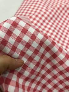Vải Cotton sọc caro 8ly màu hồng dâu chất mềm mát (khổ 1m5)may đầm váy áo sơ mi đồ bộpizama thời trang