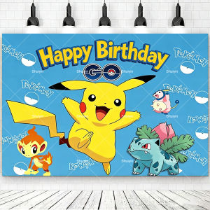 Potdemiel | Pokemon Pikachu Hoạt Hình Phông Nền Cho Trẻ Em Sinh Nhật Cho Bé Trang Trí Chụp Ảnh Đạo Cụ Biểu Ngữ Bé Trai Ủng Hộ Quà Tặng
