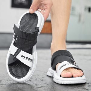 Mens Sandals Summer Outdoor Wear Slip-On Anti-Slip Deodorant Soft Bottom Beach Slippers Driving Casual Flat Rubber Sole