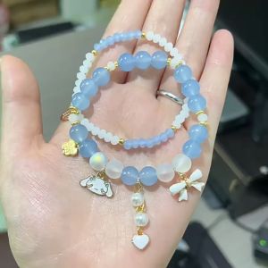 Sanrio Crystal Bracelet Kuromi Cinnamoroll Girls Bracelet Jewelry Pendant Couple and Friends Gift