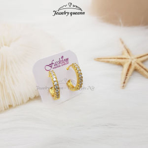 Bông Tai Nữ Titan Dáng Tròn Xi Mã Vàng 18K Phong Cách Trẻ Trung B25V9 | Jewelry Queenn