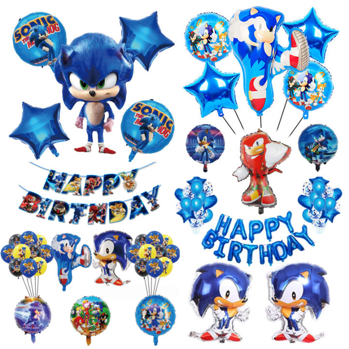 Sonic Sonic Theme Balloon Kids Birthday Party Background Wall ...