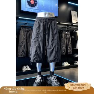 ZHUOCAN | Quần Shorts Dài 7/8 Phong Cách Mùa Hè Đơn Giản Rộng