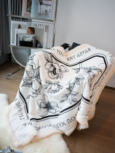 Nordic Minimalist Sofa Cover Accessible Luxury Classy Office Nap Blanket Thickened Heattech Winter Stuffed Cover Blanket Quilt