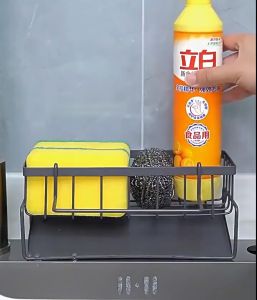 [KATEIYO] Kệ Đựng Dụng Cụ Rửa Chén Có Giá Treo Khăn Và Khay Hứng Nước Nghiêng 45° Chất Liệu Sơn Tĩnh Điện