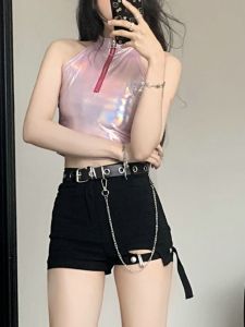 ชุดเต้นรำสไตล์ Kpop ทรงเข้ารูปเอวสูง เซ็กซี่ สำหรับผู้หญิง ชุดเต้นรำสไตล์อเมริกัน