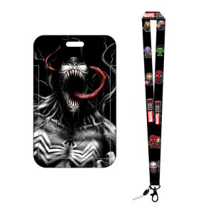 Hot Toys | Marvel Cartoon Figure Spiderman Credential Holder Lanyard Keys ID Card Sleeve Badge Holder Charm Cartoon Keyring Neck Straps