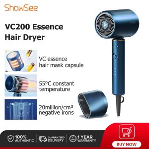 Showsee Hair Dryer Portable Anion Hair Dryer Hair Care Quick Dry Salon Small Hair Blower Professional Hair Dryer High Speed Hairdryer VC200