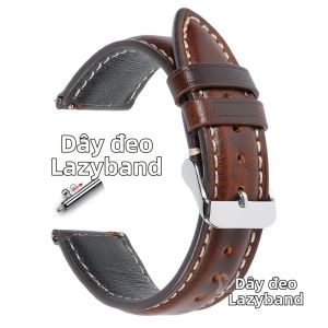 Dây Đeo Đồng Hồ Bằng Da Bò Sáp Dầu Tháo Nhanh Đa Năng Rộng 18mm-22mm Màu Nâu Đen Phụ Kiện Thời Trang Nam Dành Cho Đồng Hồ Truyền Thống