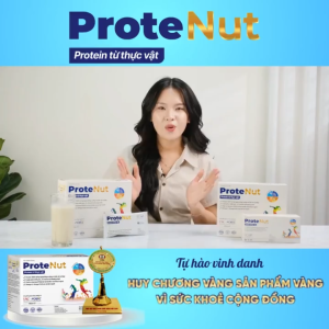 Bột uống Protein thực vật - PROTENUT thuần chay giúp giảm cân giữ dáng bổ sung nhiều vitamin khoáng chất - Hộp 14 gói x 40gr