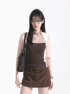 zuocisankon | Youthful Dots Print Color-block Illusion Tshirt