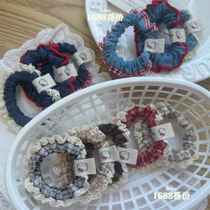 Korean Style Versatile Cat Lace Edge Hair Ties Sweet High Elasticity Hair Bands for Children Hair Accessories