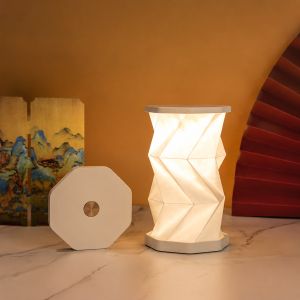 Creative Folding LED Night Light Portable Origami Table Lamp Magnetic Rechargeable Touch Dimming Ambient Light Home Decor Gift