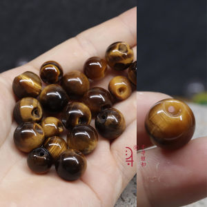 Natural Yellow Tiger Eye Stone Buttons Handmade Xiangyun Silk Cheongsam One-Word Buckles Tang Suit Flags Button Home Fabric