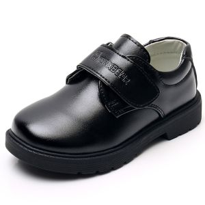 LUQUTCR Boys Leather Shoes Fashionable Formal Black Leather Kids School Uniform Shoes Breathable Plastic Sole Comfortable