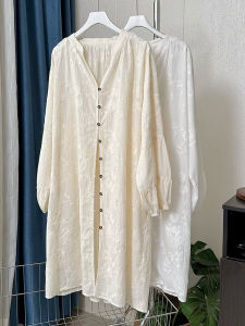 Korean Style Summer Outfit Overlap Embroidery Sun Protection Cover up Womens Mid-Length Lace Design Thin Open Cardigan