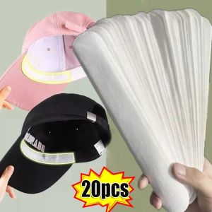 20PCS Disposable Cap Brim Size Reducer Sticker Cotton Sweat-absorbing Liner Pads Hat Anti-dirt Sports Belt Neck Invisible White Tape