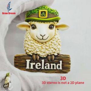 1Pc Irish Creative 3D Embossed Refrigerator Magnet World Travel Souvenir Collection Suitable for Home and Office Decoration Personalized Exclusive Travel Souvenir Magnetic Refrigerator Magnet Home Decoration Kitchen Room Office Cabinet Crafts Gift...