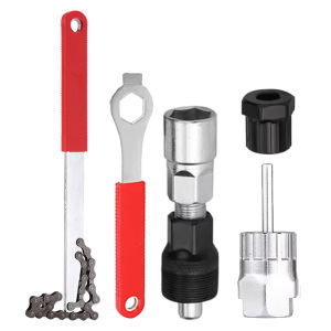 Bicycle Repair Tool Kit MTB Road Bike Chain Whip Pedal Wrench Crank Puller Cassette Removal Multi-Function Bike Maintenance Set