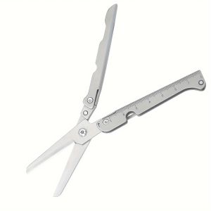 Stainless Steel Folding Scissors Outdoor Multifunctional Tool Portable for Camping Hunting Fishing Durable Lightweight