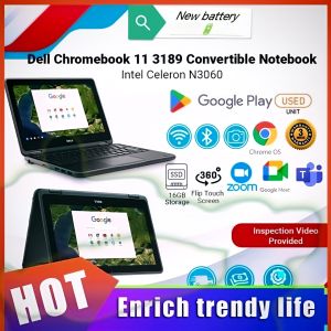 Laptop Chromebook Dell3189 product quality (A) ada warranty 3bulan battery 🔋 new8/10h refurbish product