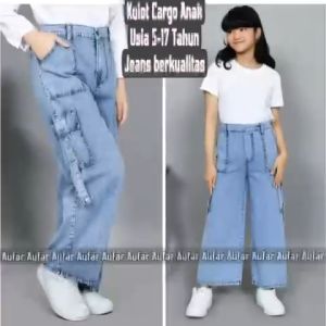 CELANA KULOT JEANS CARGO ANAK PEREMPUAN MODEL TERBARU